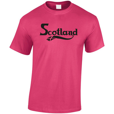 (DP)#Fancy Scotland Text (Black) T-Shirt