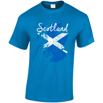 (LP)#Scotland Saltire Map T-Shirt