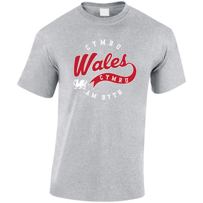 (LP)#3D Felt Wales Text T-Shirt