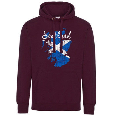 Scotland Saltire Map Hoodie