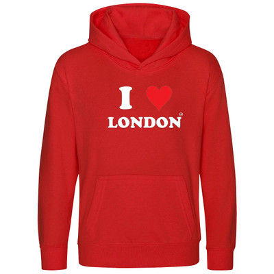 I Love London (White) Kids Hood