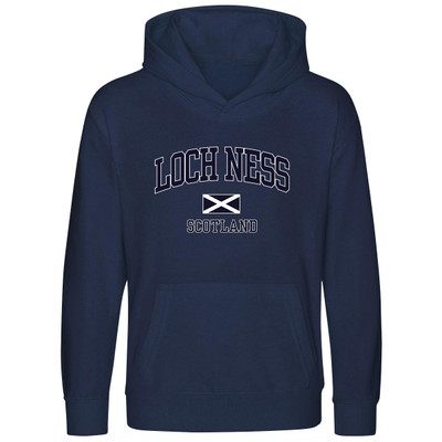 Loch Ness with Saltire Harvard Style  Kids Hood