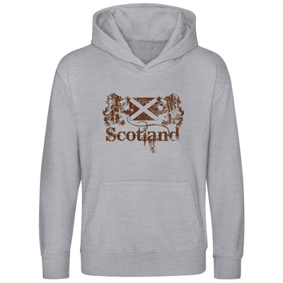 Distressed Scotland Lions and Flag Kids Hood