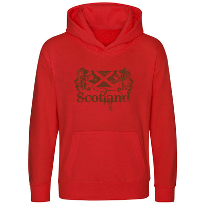 Distressed Scotland Lions and Flag Kids Hood