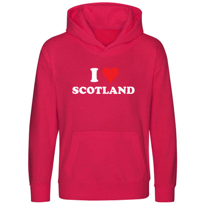 I Love Scotland (White) Kids Hood