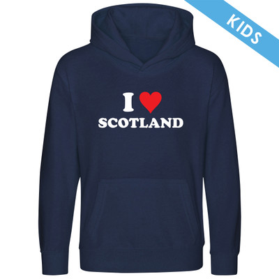 I Love Scotland (White) Kids Hood