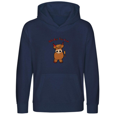 Och Aye Highland Coo Kids Hood