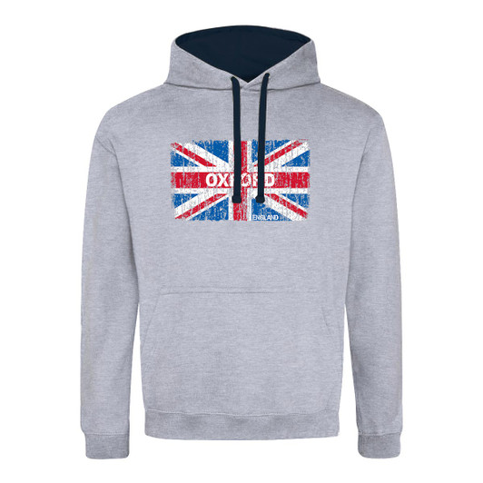 Distressed Union Jack with Oxford Contrast Hoodie