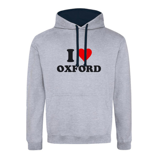 I Love Oxford (Black) Contrast Hoodie