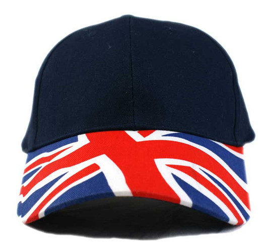 C12071E-NA Navy Cap Union Jack Printed Peak