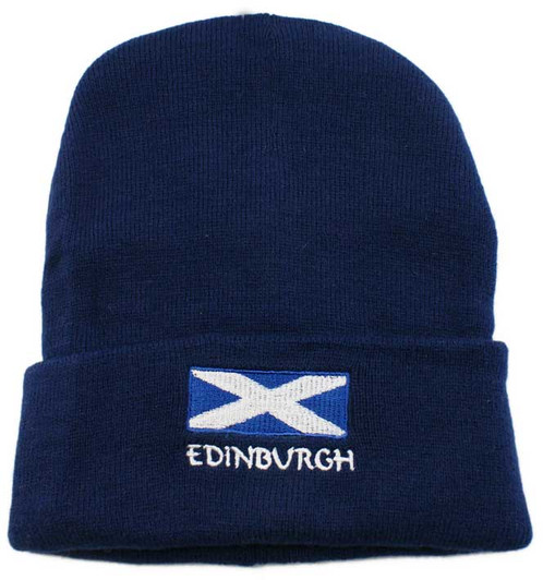 C3066E-NA Saltire/Edinburgh Ski Hat - Navy