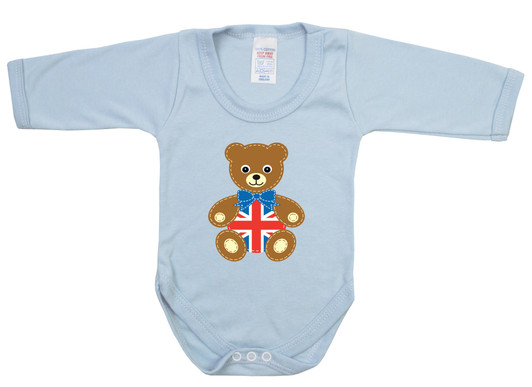 Union Jack Bear Baby L/Sl Bodysuit