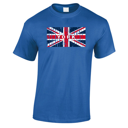 York Union jack distressed print t-shirt