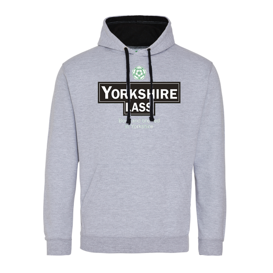 Yorkshire LASS born and brewed contrast hoodie