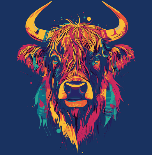 Paint Splash Highland Cow - Adult Sweatshirt