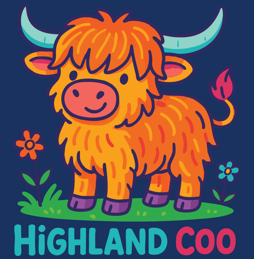 Highland Coo Cute - Adults Hood