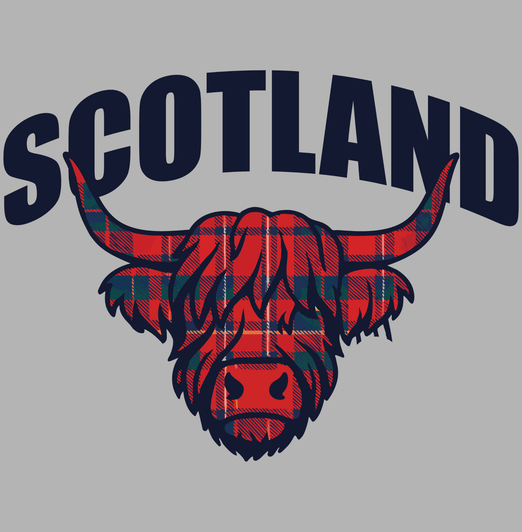 Tartan Cow Harvard - Navy Adult T-shirt