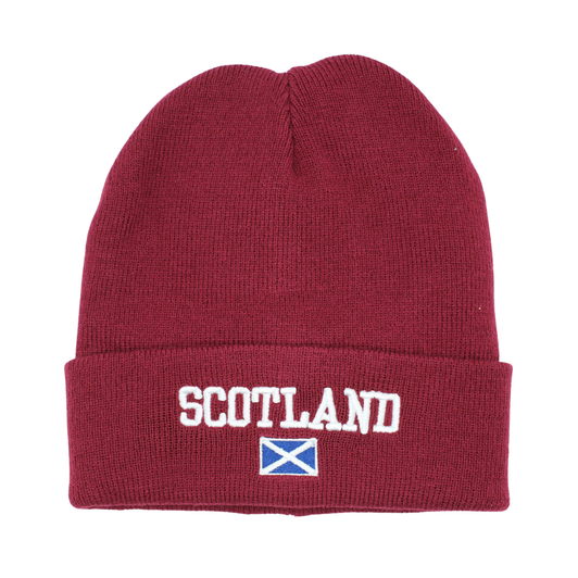 Scotland 3D EMB Beanie Maroon