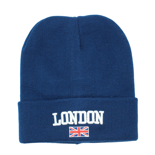 London 3D Emb Beanie - Ink Blue