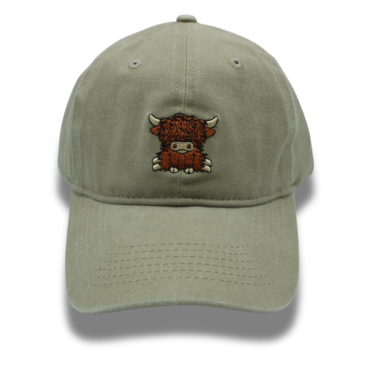 Vintage Shaggy Highland Cow - Vintage Light Khaki