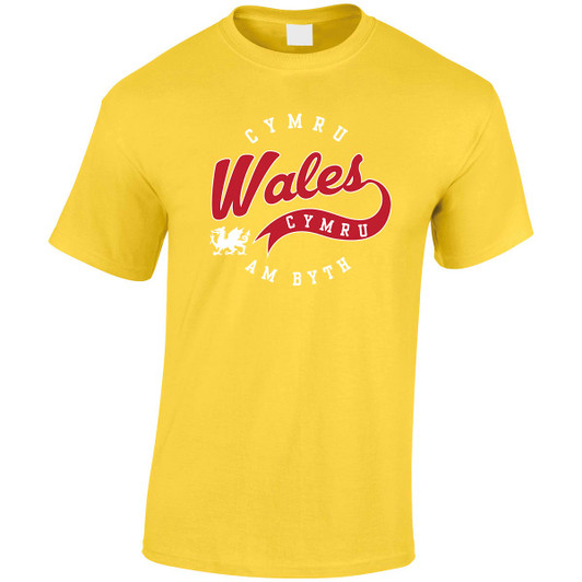 (LP)#3D Felt Wales Text T-Shirt