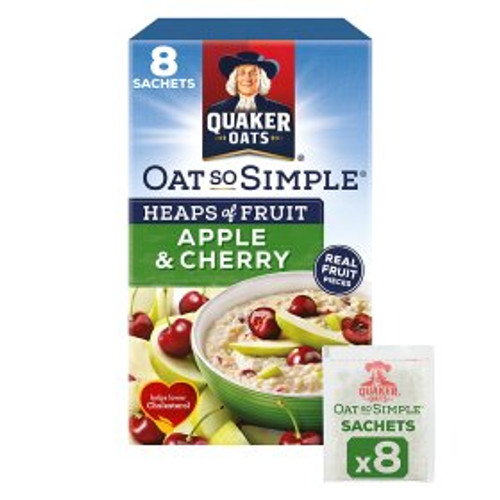 Quaker Oat So Simple Heaps of Fruit Apple & Cherry Porridge 8x36g