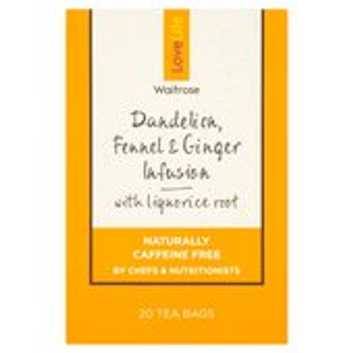 Waitrose Love Life Dandelion, Fennel & Ginger Infusion Tea 20 per pack