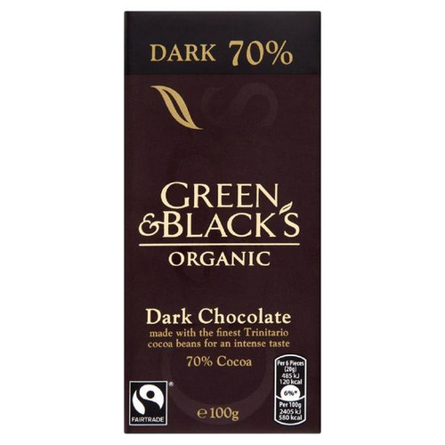 Green and Blacks Organic Dark Chocolate 70% Cocoa 100g