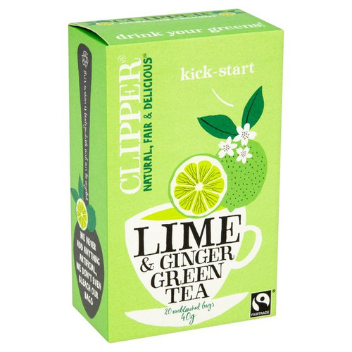 Clipper Fairtrade Green Tea with Lime and Ginger 20s