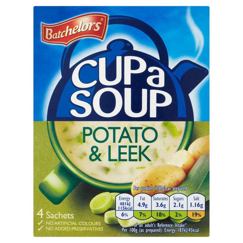 Batchelors Cup Of Soup Leek And Potato 4x25g