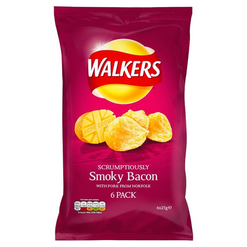 Walkers Smokey Bacon 6 x 25g