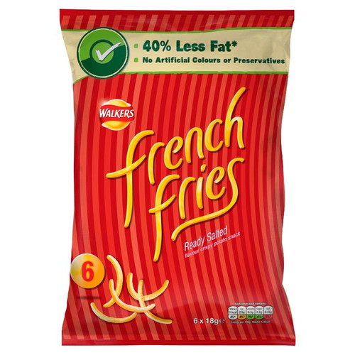 Walkers French Fries Ready Salted 6 x18g