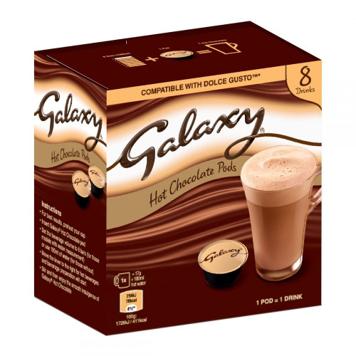 Galaxy 8 Hot Chocolate Pods. Dolce Gusto Compatible 8x17g