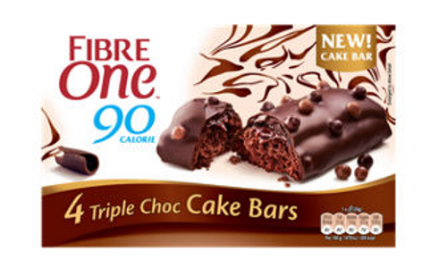 Fibre One 90 Calorie Triple Choc Cake Bars 4x24g