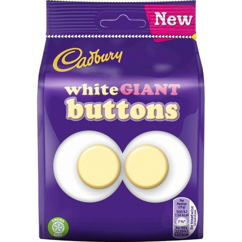 Cadbury White Buttons Giant Chocolate Bag 110g