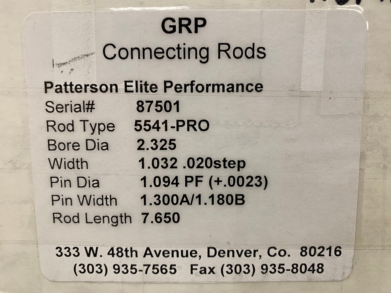 GRP Connecting Rods 5541PRO Brand New Patterson Elite