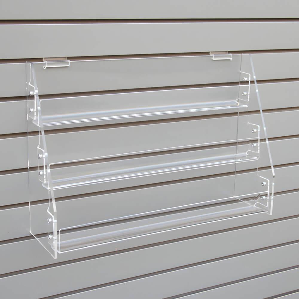 3-Tier Slatwall Tilt-Back Acrylic Greeting Card Display