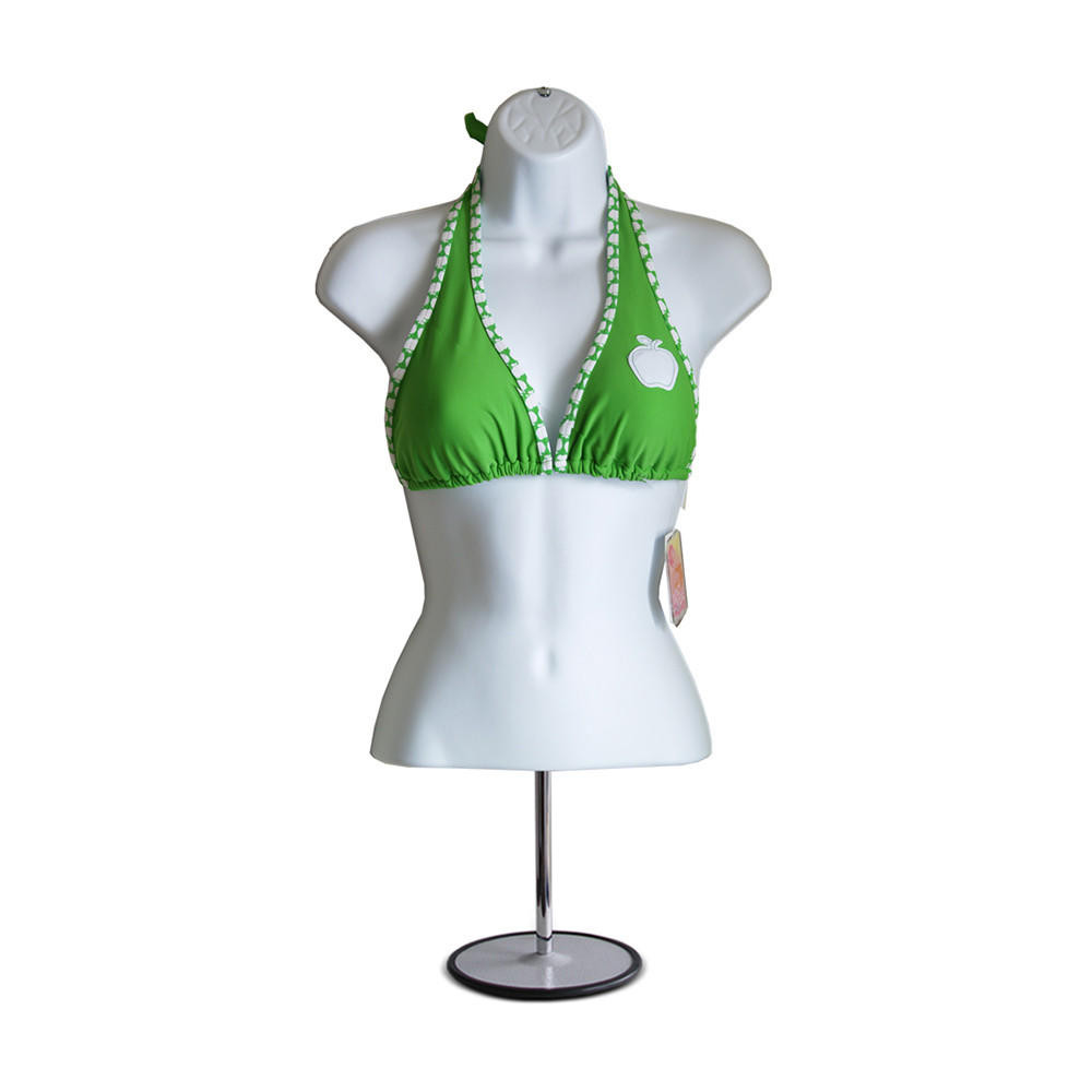 White Male Female Mannequin Torso Set, Dress Form Hollow Back Body T-shirt  Display, W/metal Stand for Counter Top 