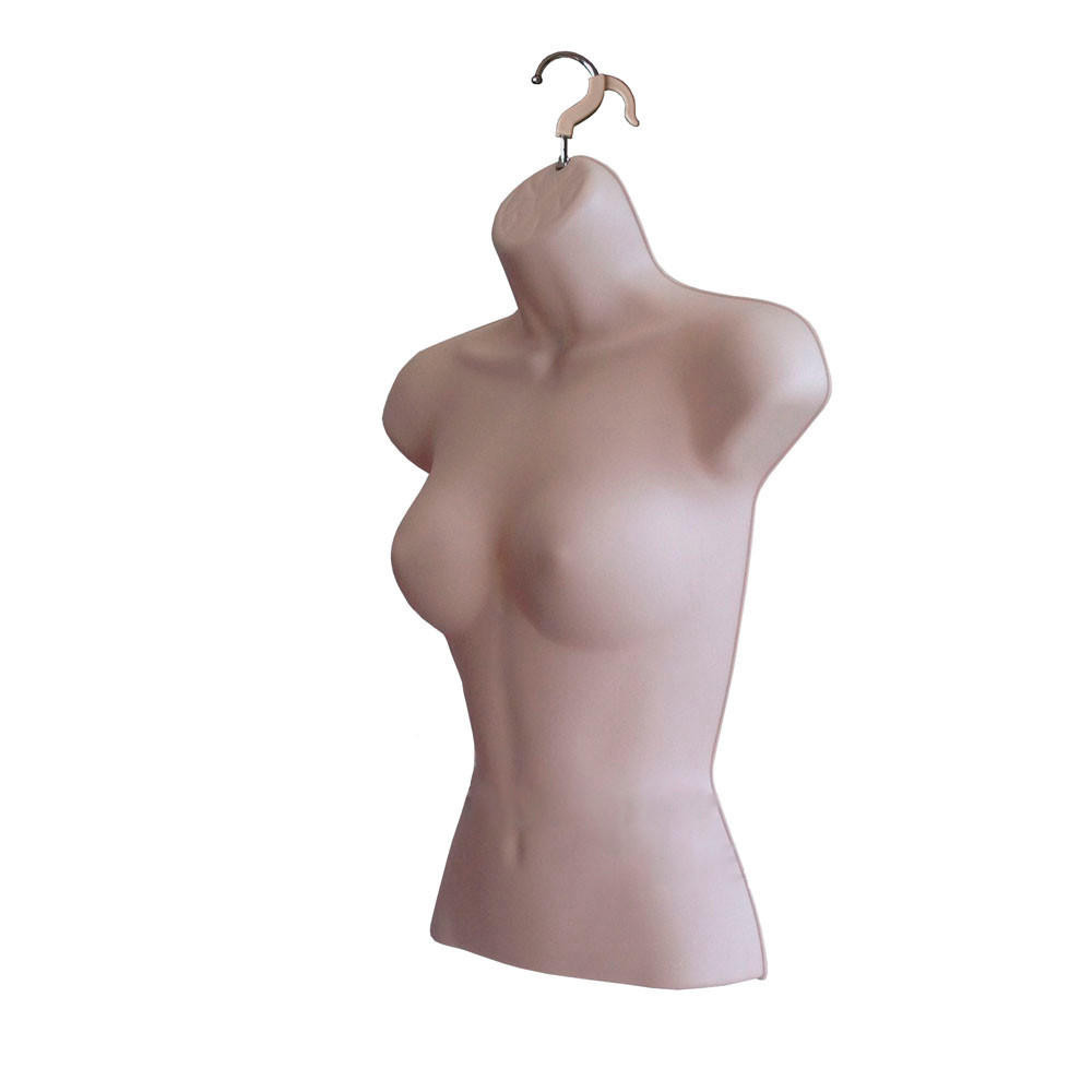DisplayTown Female Torso Body Mannequin Form (Waist Long) Great for Small and Medium Sizes, Flesh