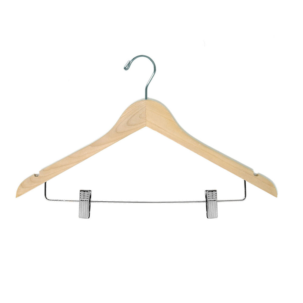 White Wooden Top Hangers - 17 (100pcs)