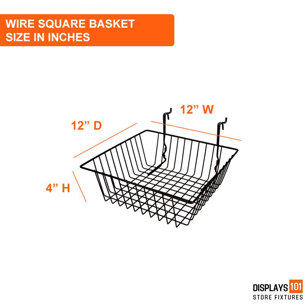 Displays 101 Wire Hanging Baskets 12" x 12" x 4" 