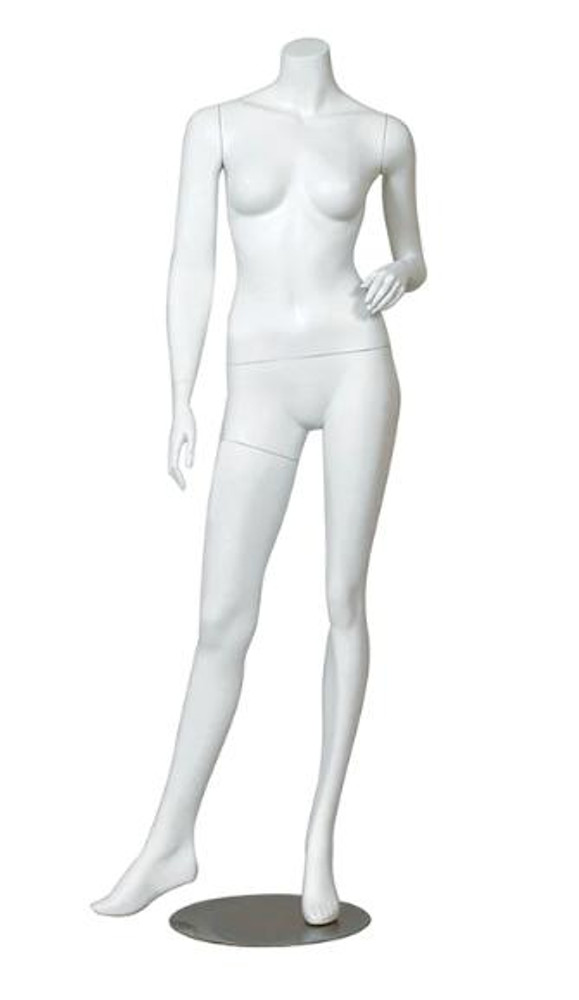 Female Full Body Mannequin - One Arm Bent In Front - White