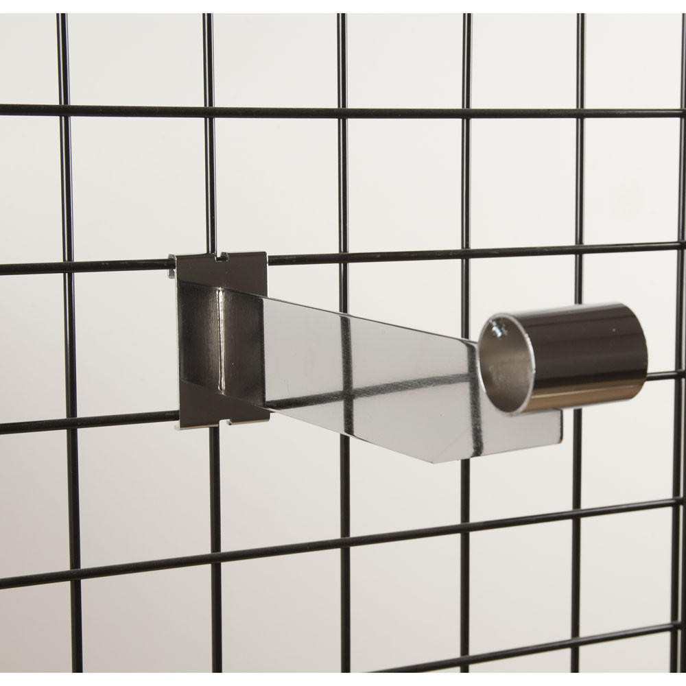 Gridwall Hangrail Bracket Mounted With Round Tubing