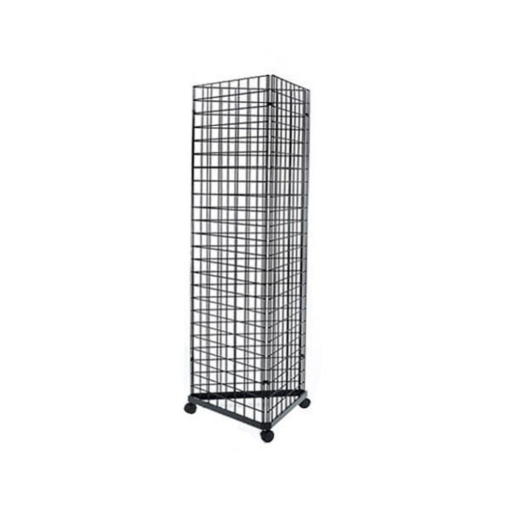 2x5 Metal Grid Display Tower With Wheels