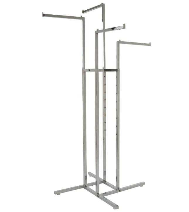 4-Way Adjustable Square Tubing Garment Rack for Event Rental