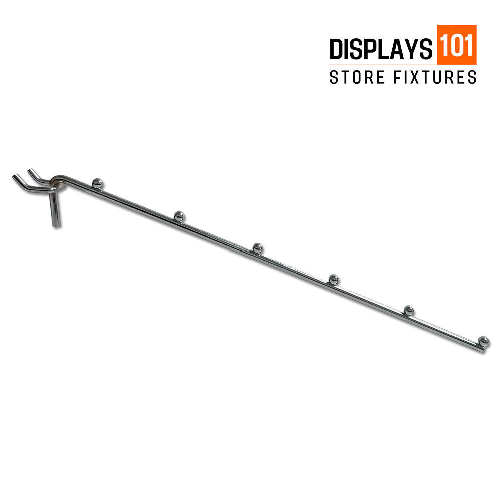 Chrome Pegboard Hook With 6 Balls Display101