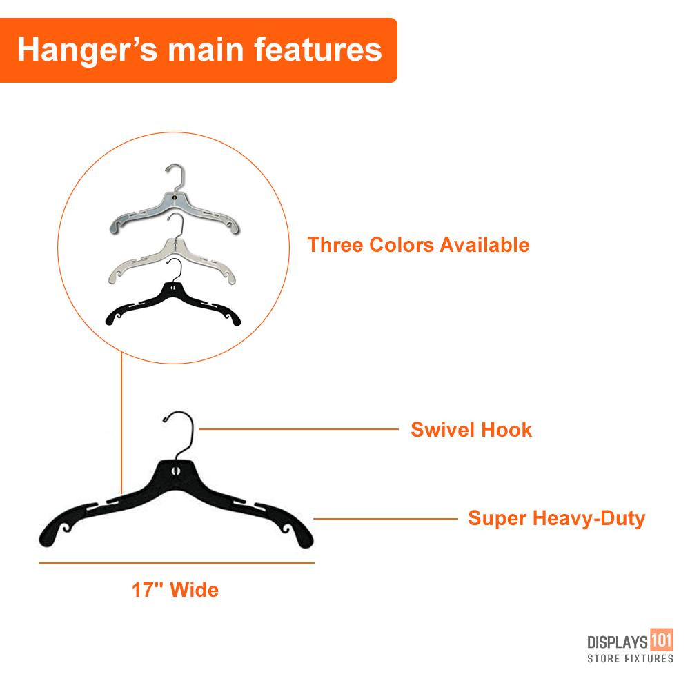 17 Heavy-Duty Clothing Hangers - For Super Heavy Clothes