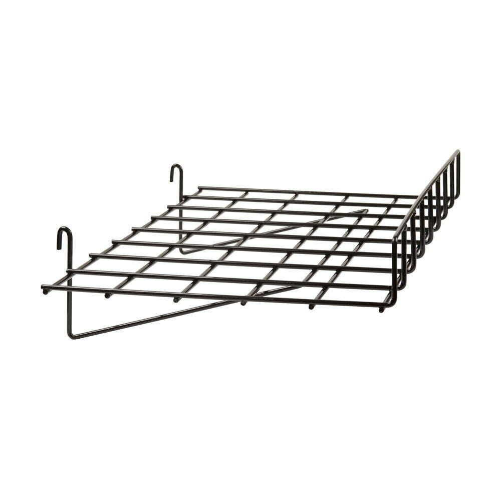 Displays 101 15 x 24 Straight Metal Grid Wall Shelf w/ Front Lip