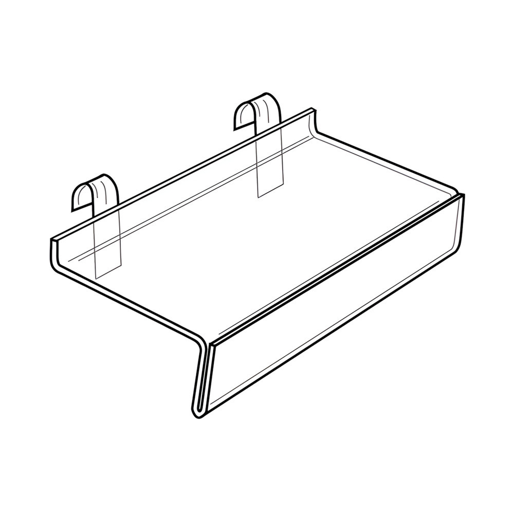 Acrylic Grid Shelves with Integrated Sign Holder