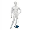  Male with Head Full Body Mannequin White - Arm on Waist 